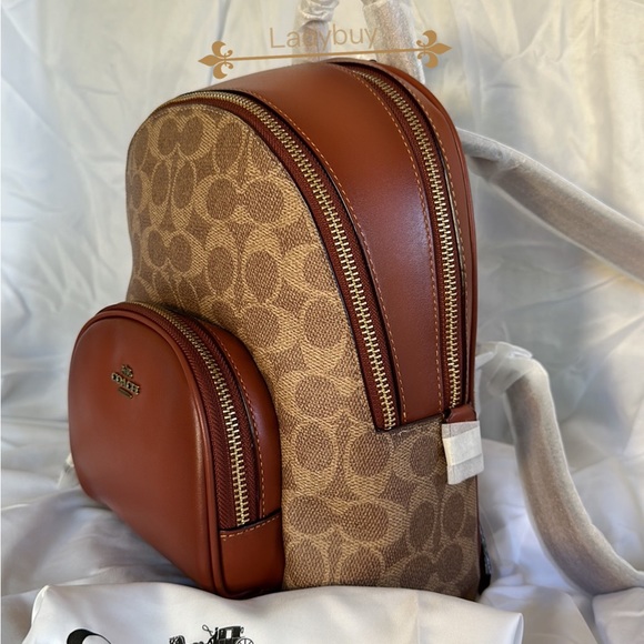 ❇️NWT Coach retail Carrie Backpack 23 In Signature Canvas - Picture 4 of 16